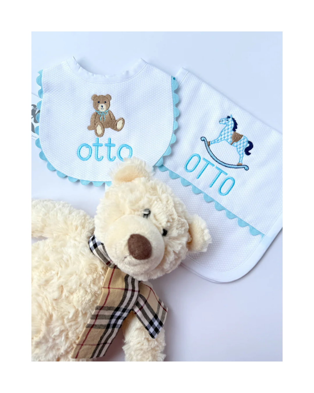 Pique Bib and Burp Set