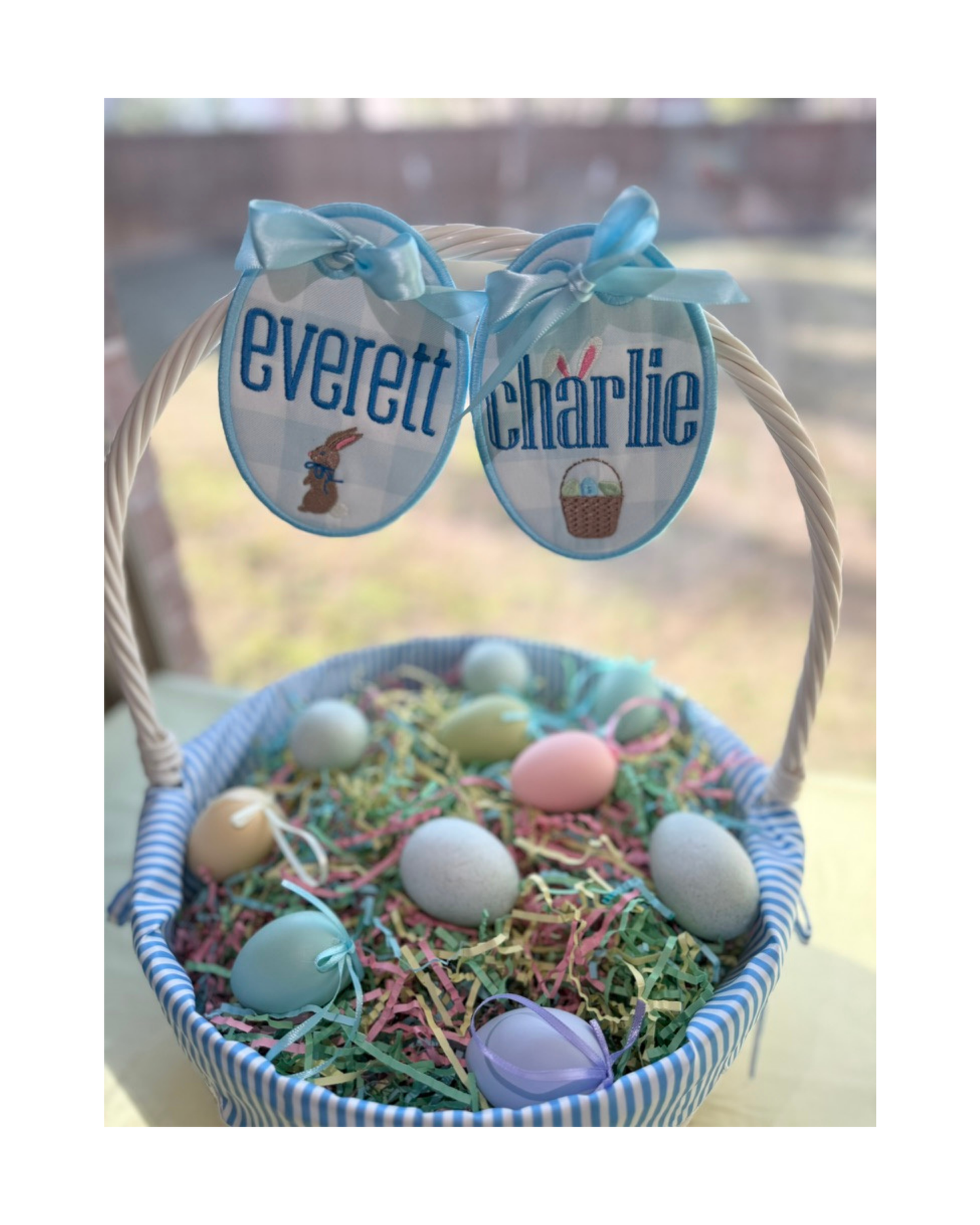 Monogrammed Easter Bunny Basket Tag