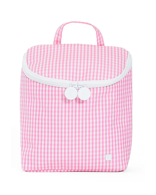 TRVL Take Away Insulated Lunch Bag - Gingham Pink