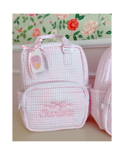 TRVL Quilted All You Need Diaper Bag - Pimlico Stripe Pink
