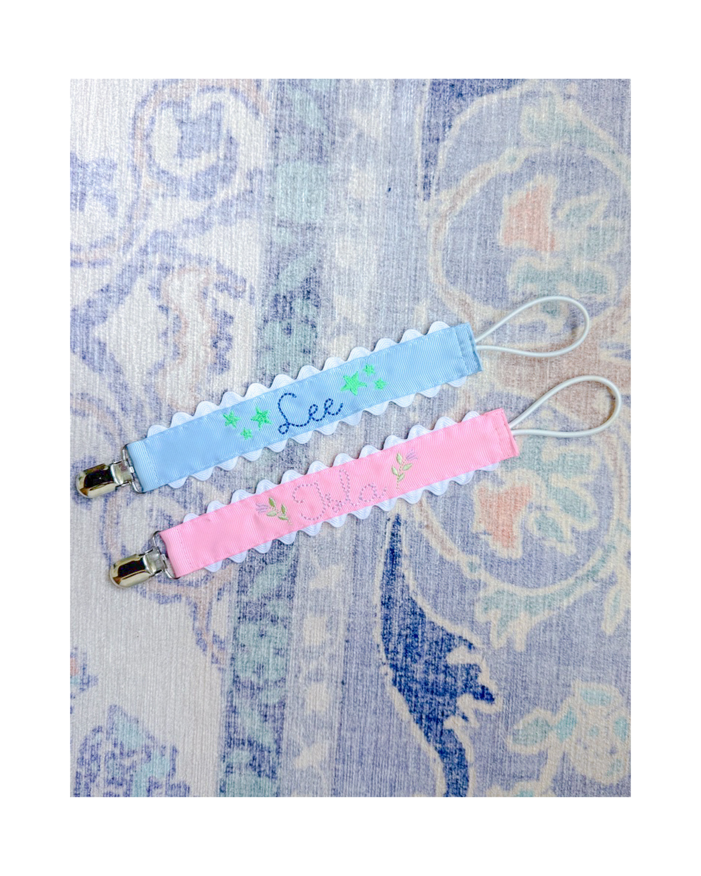 Pacifier Clip with RicRac Trim