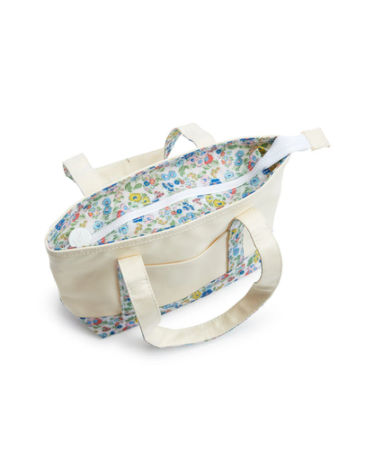 TRVL Mini Tote - Coated Canvas Natural with Posies Trim