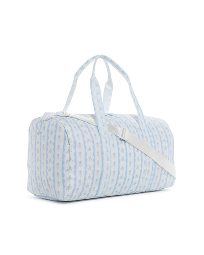TRVL Weekender Duffel Bag - Ribbon Floral Blue