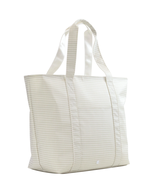 TRVL Jumbo Tote - Gingham Pearl Grey