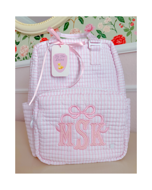 TRVL Quilted All You Need Diaper Bag - Pimlico Stripe Pink