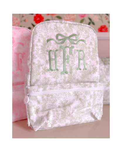 TRVL Backpacker - Bunny Toile Green