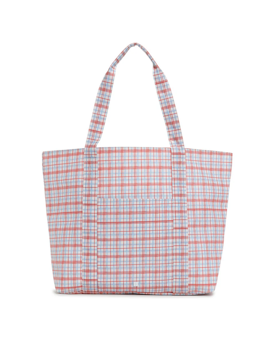 TRVL Jumbo Tote - Classic Plaid Red