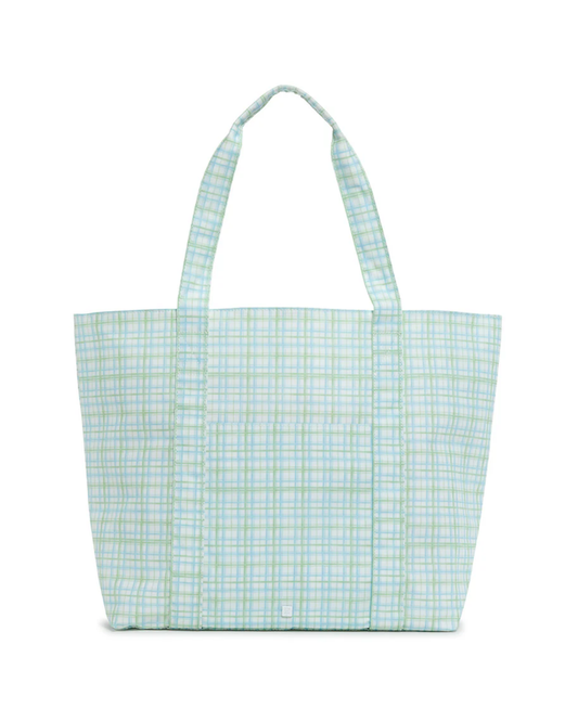 TRVL Jumbo Tote - Classic Plaid Green