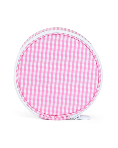 TRVL Jewel Round Case - Gingham Pink