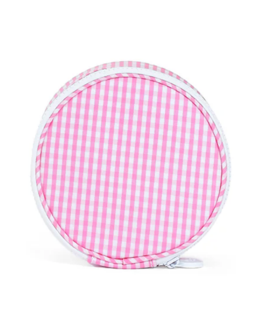 TRVL Jewel Round Case - Gingham Pink