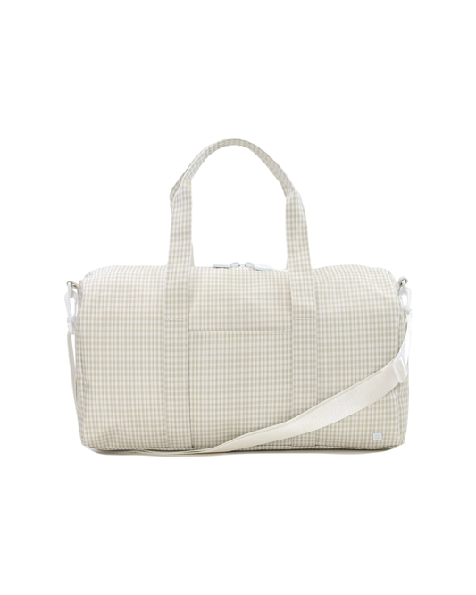 TRVL Weekender Duffel Bag - Gingham Pearl Grey