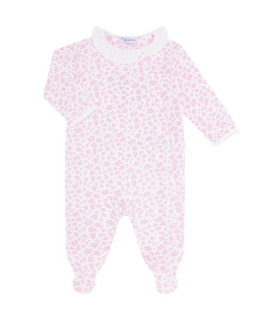 Pink Cheetah Print Crossover Footie