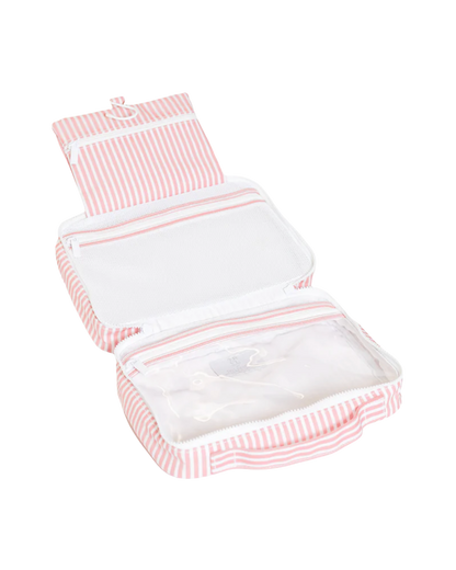 TRVL Bundle Up Hanging Toiletry Bag - Pimlico Stripe Dusty Rose