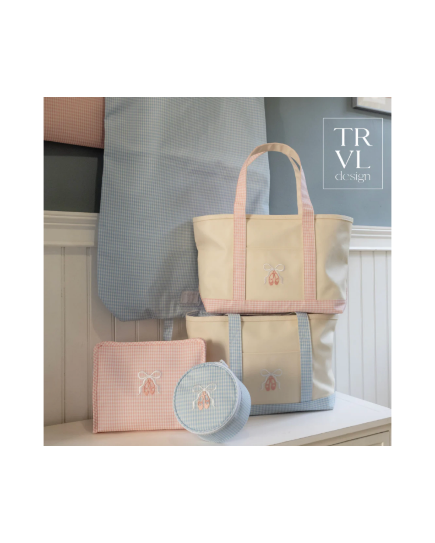 TRvL Medium Tote - Coated Canvas Natural with Ballet Mist Trim