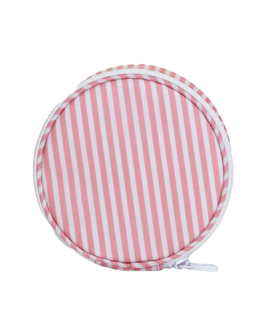TRVL Jewel Round Case - Pimlico Stripe Dusty Rose