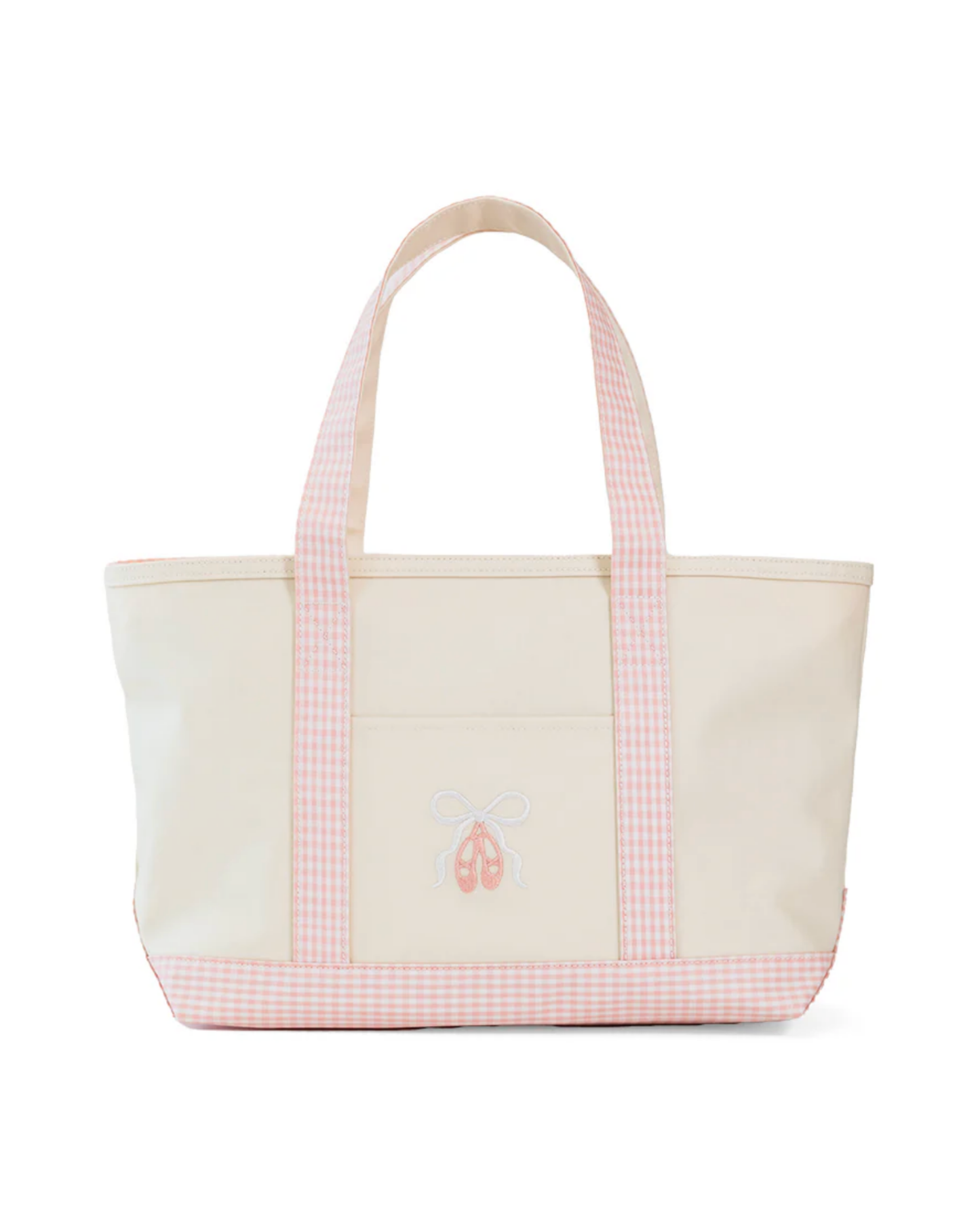 TRvL Medium Tote - Coated Canvas Natural with Ballet Taffy Trim