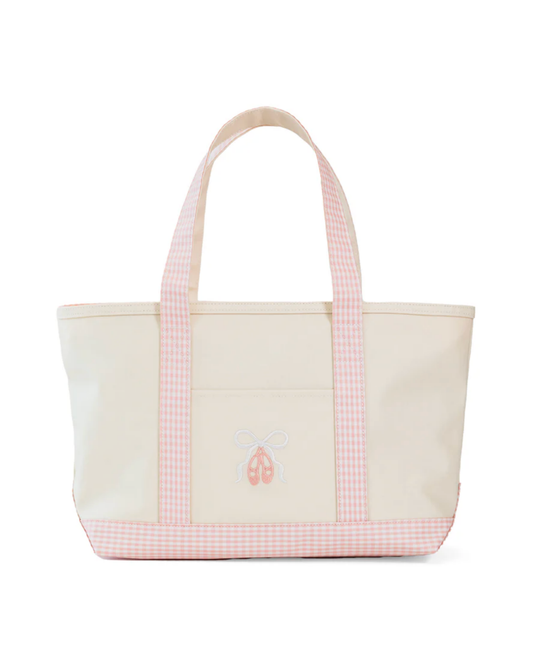 TRvL Medium Tote - Coated Canvas Natural with Ballet Taffy Trim