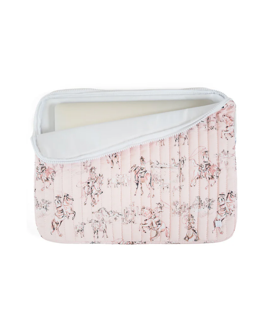 TRVL Quilted Laptop Sleeve - Cowgirl Toile