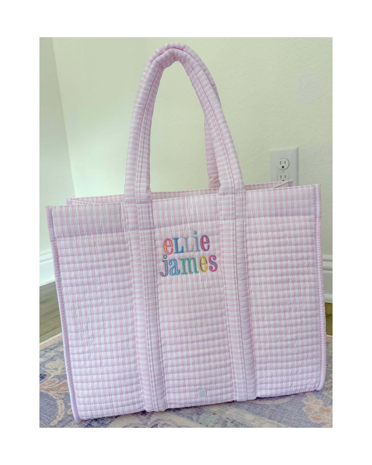 TRVL Quilted Go Go Tote - Pimlico Stripe Pink