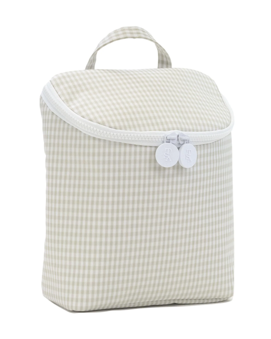 TRVL Take Away Insulated Lunch Bag - Gingham Pearl Grey