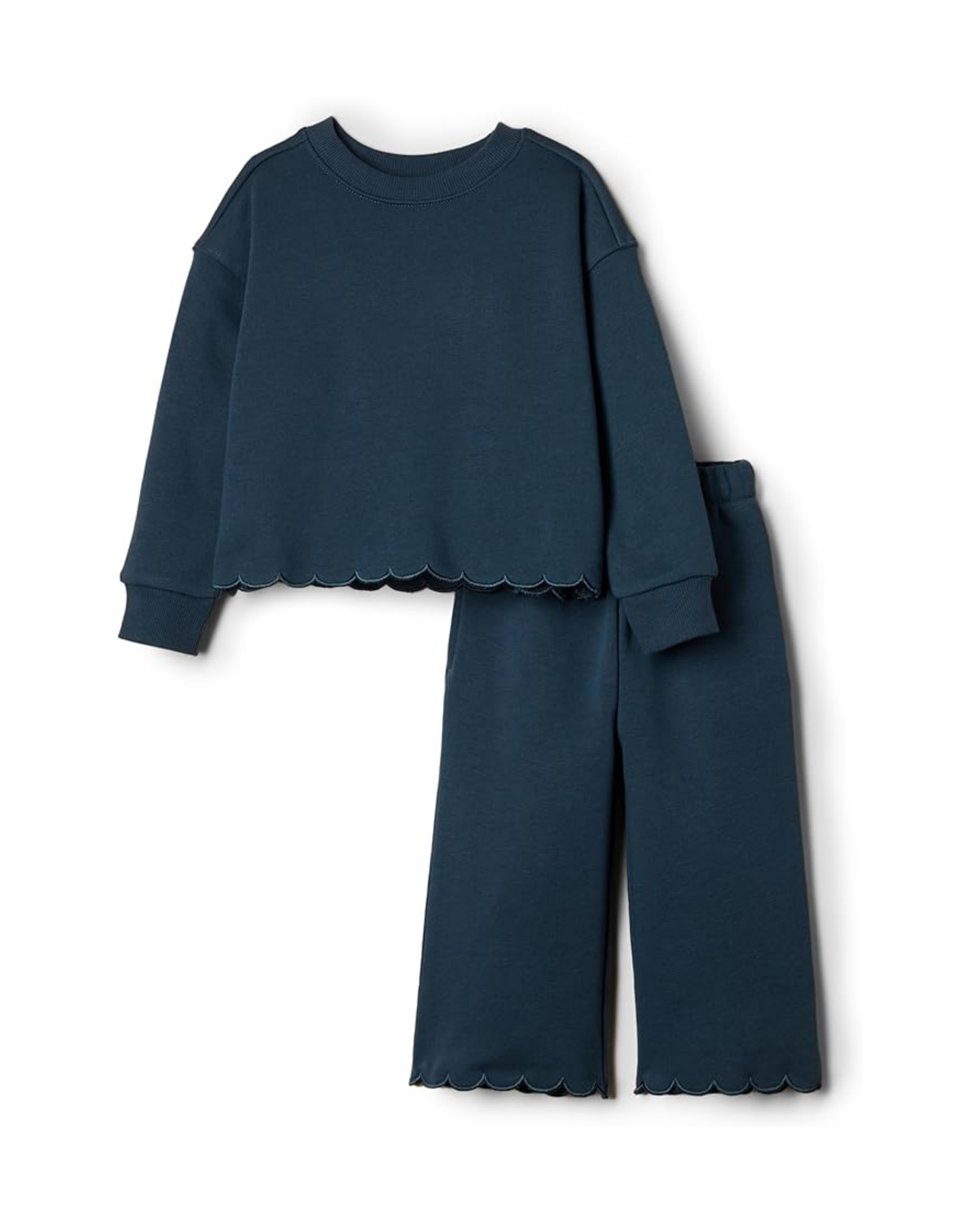 Cozy Scalloped Sweatshirt Set