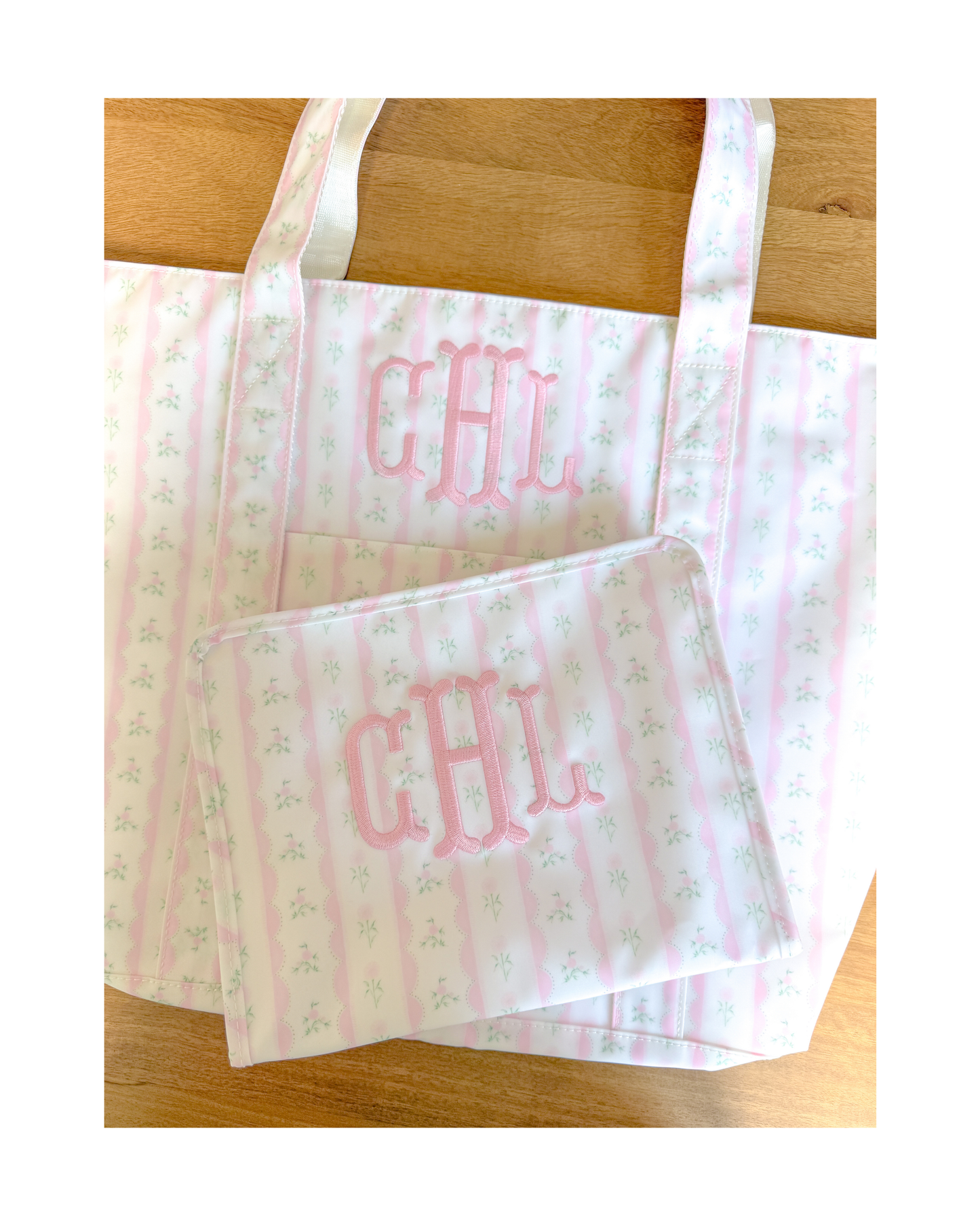 TRVL Jumbo Tote - Ribbon Floral Pink