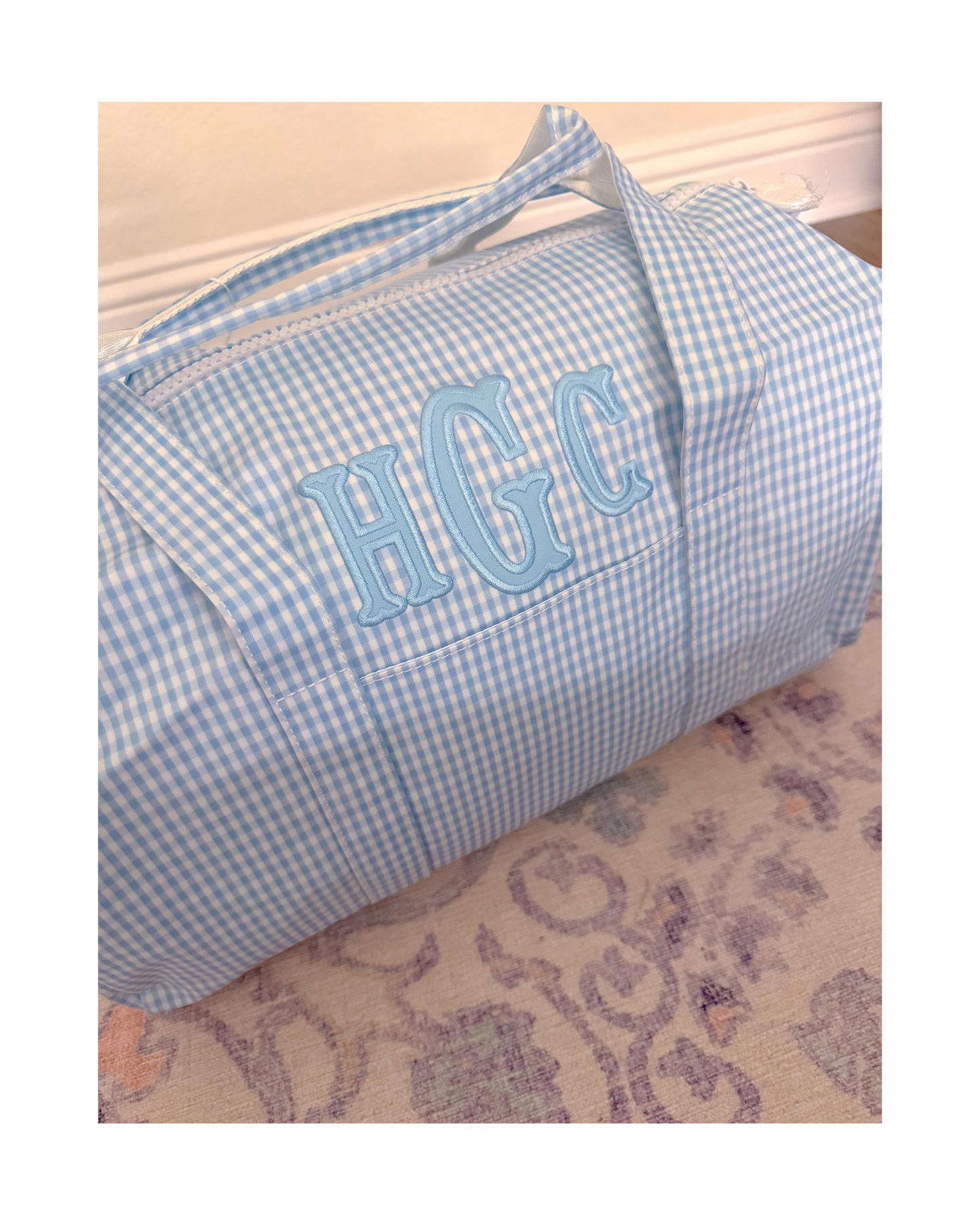 TRVL Weekender Duffel Bag - Gingham Mist