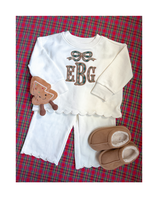 Cozy Scalloped Sweatshirt Set