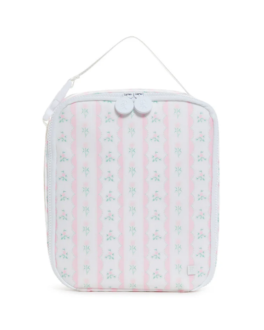 TRVL Insulated Lunch Bag - Ribbon Floral Pink