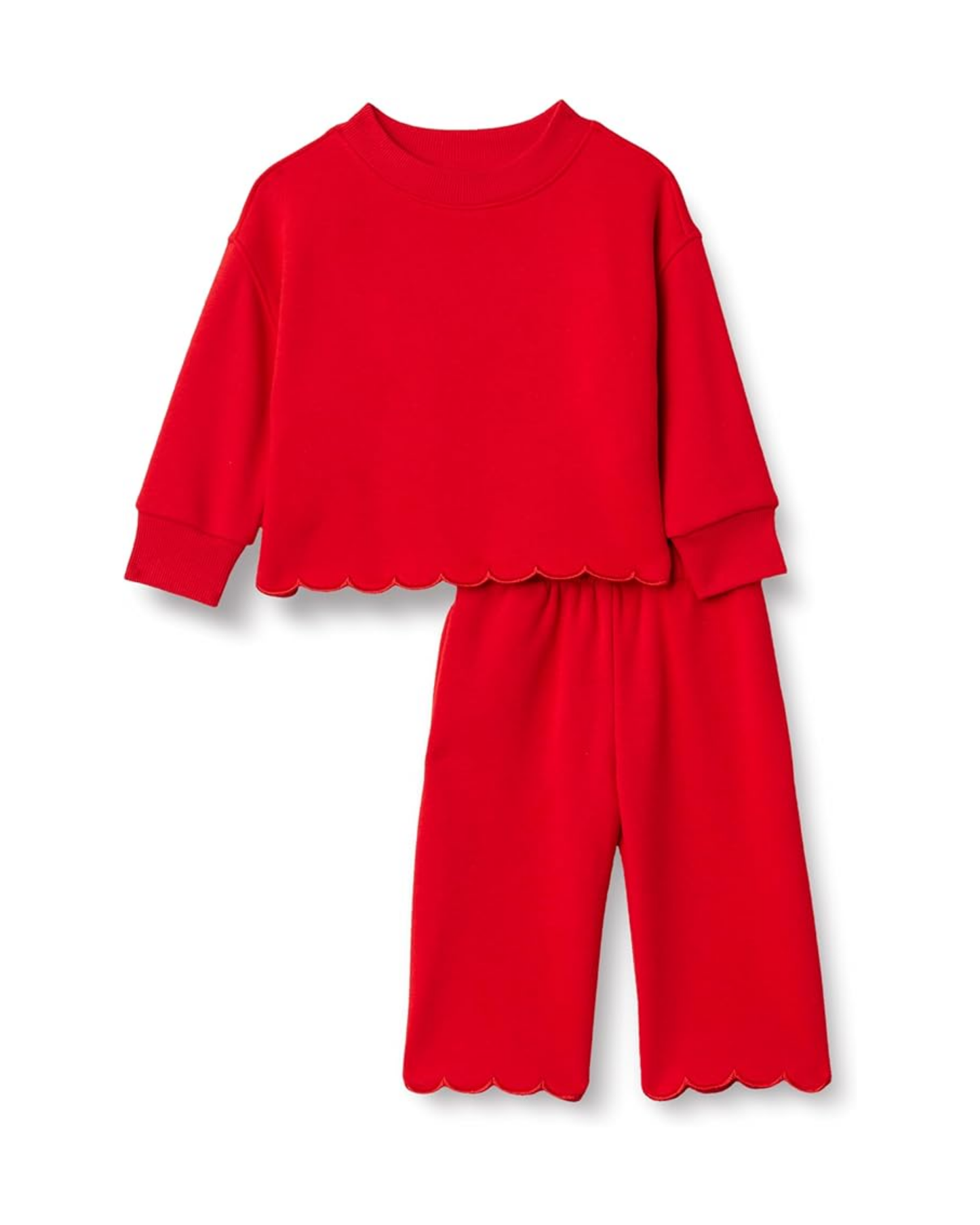 Cozy Scalloped Sweatshirt Set