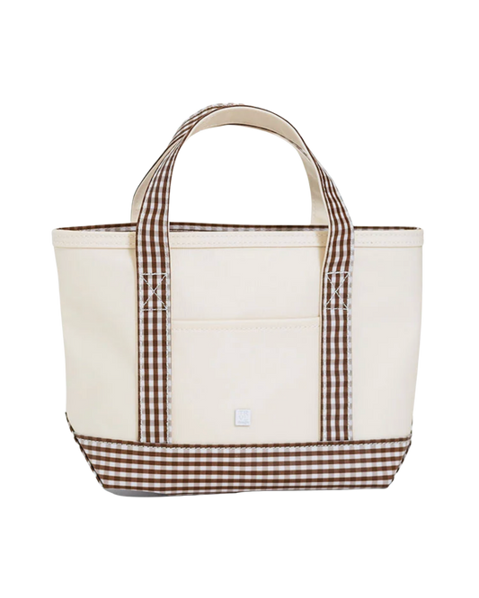 TRVL Mini Tote - Coated Canvas with Coco Gingham Trim