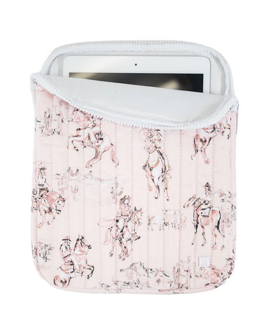 TRVL Quilted Tablet Case - Cowgirl Toile