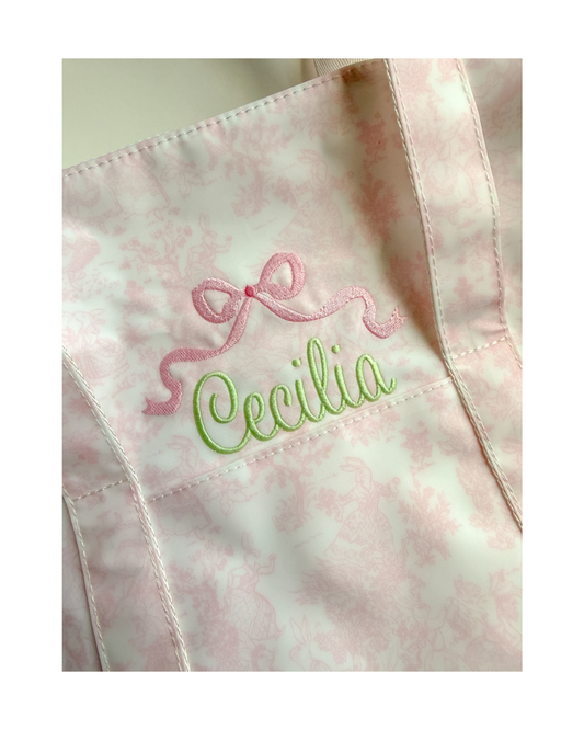 TRVL Weekender Duffel Bag - Bunny Toile Pink