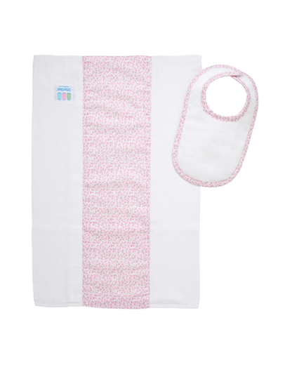 Ballet Floral Drooler Bib & Burp Set