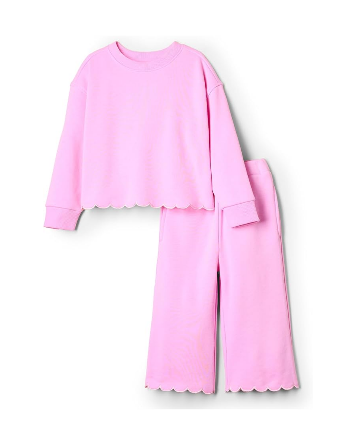 Cozy Scalloped Sweatshirt Set