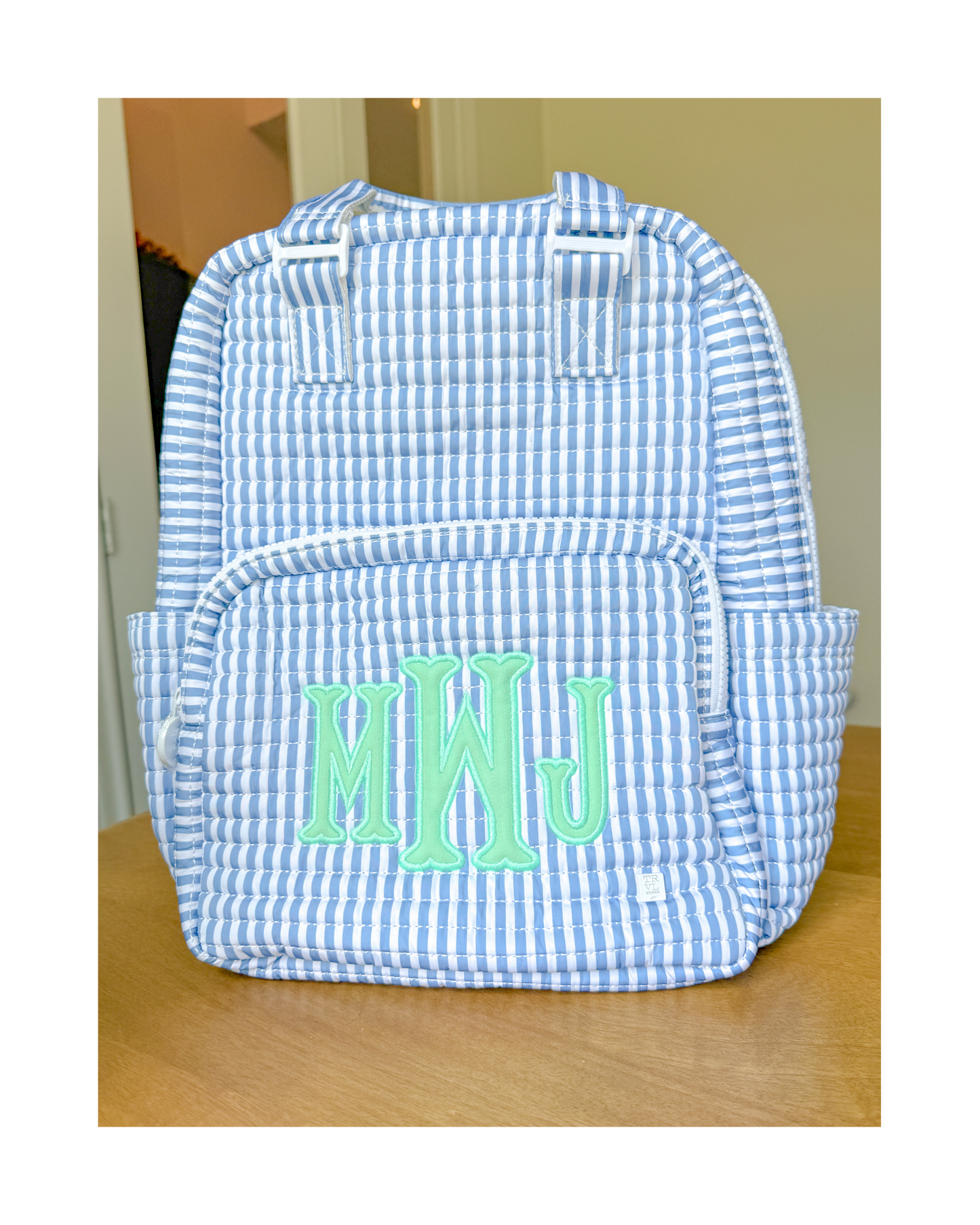 TRVL Quilted All You Need Diaper Bag - Pimlico Stripe Chambray