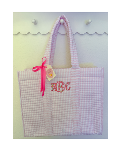 TRVL Quilted Go Go Tote - Pimlico Stripe Pink