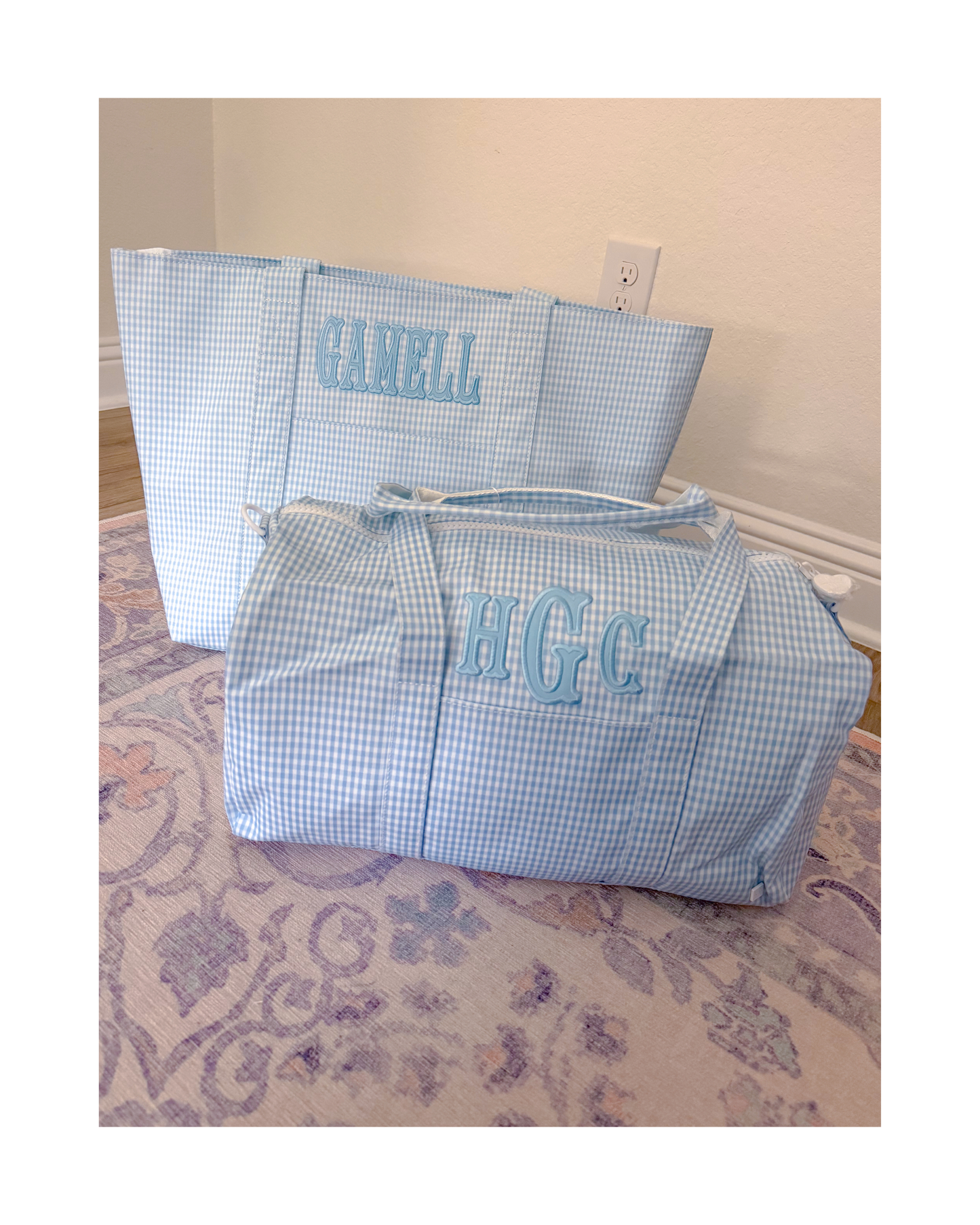 TRVL Weekender Duffel Bag - Gingham Mist