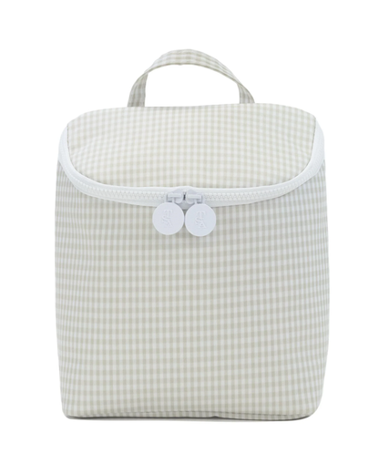 TRVL Take Away Insulated Lunch Bag - Gingham Pearl Grey
