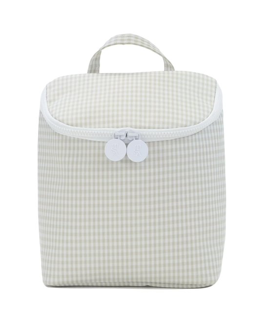 TRVL Take Away Insulated Lunch Bag - Gingham Pearl Grey