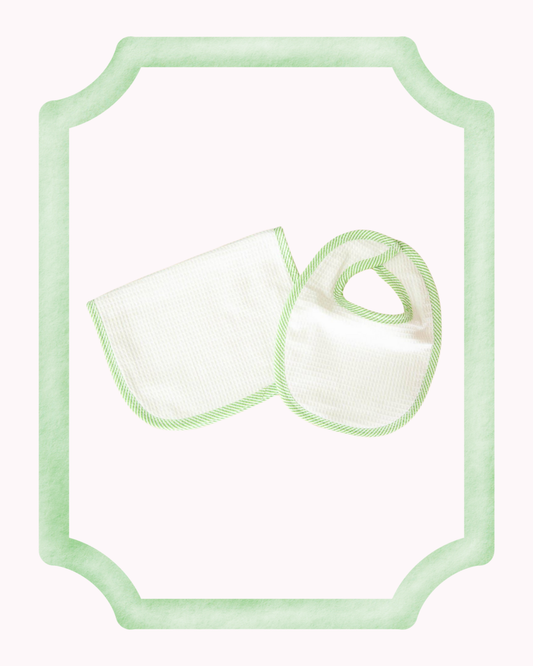 Bib / Burp Cloth Set - Green