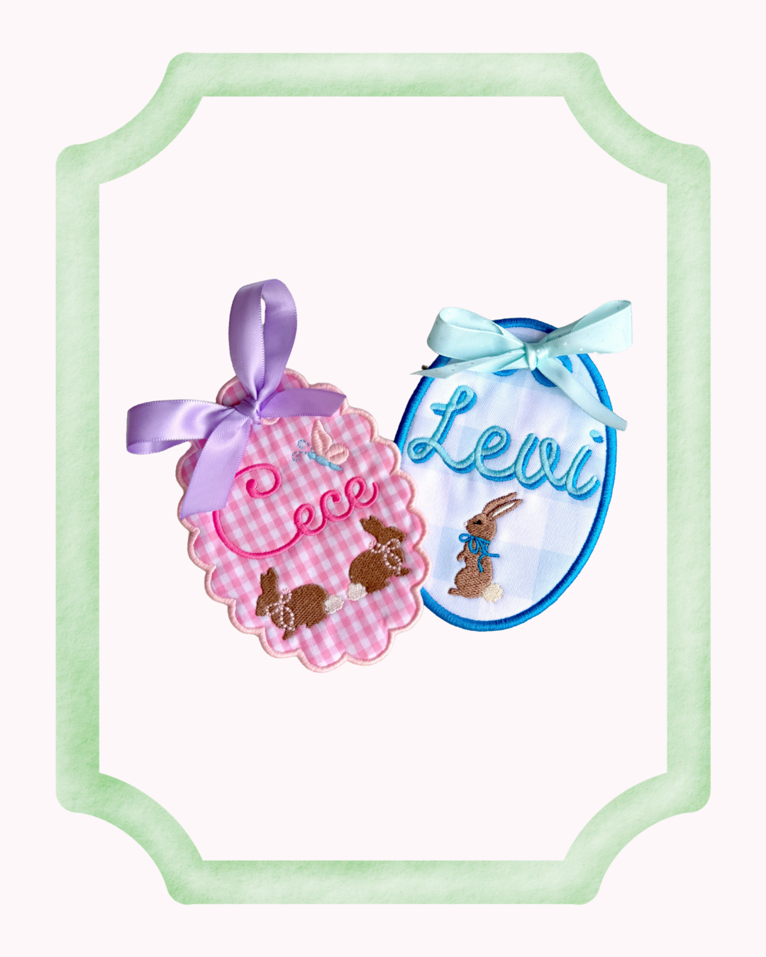 Monogrammed Easter Bunny Basket Tag
