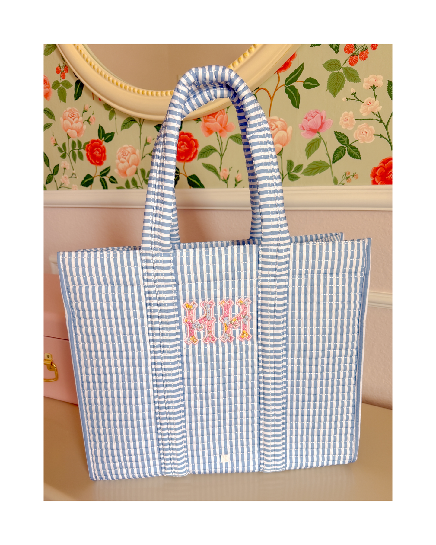 TRVL Quilted Go Go Tote - Pimlico Stripe Chambray