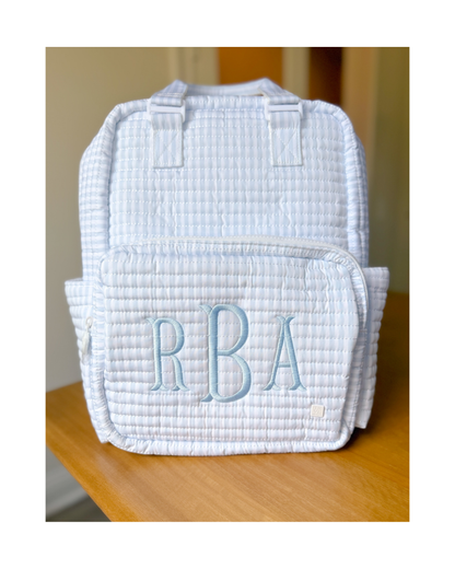 TRVL Quilted All You Need Diaper Bag - Pimlico Stripe Blue