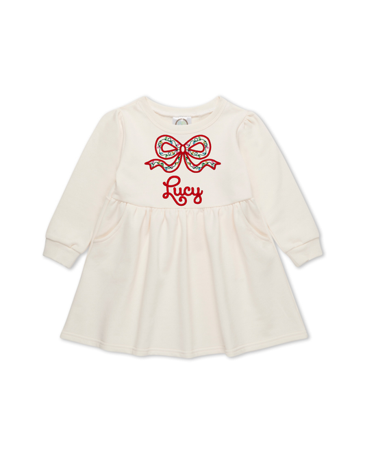 Long Sleeve Sweatshirt Dress - Christmas