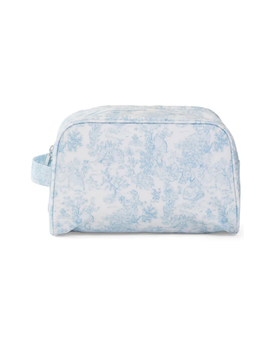 TRVL Stowaway Toiletry Bag - Bunny Toile Blue
