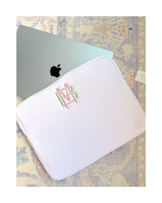 TRVL Quilted Laptop Sleeve - Pimlico Stripe Pink