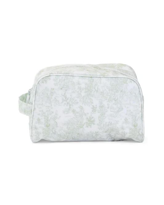TRVL Stowaway Toiletry Bag - Bunny Toile Green