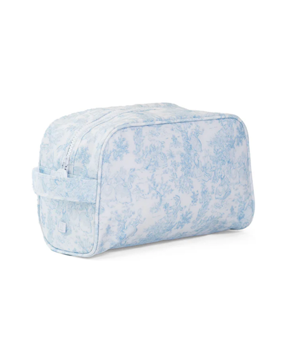 TRVL Stowaway Toiletry Bag - Bunny Toile Blue