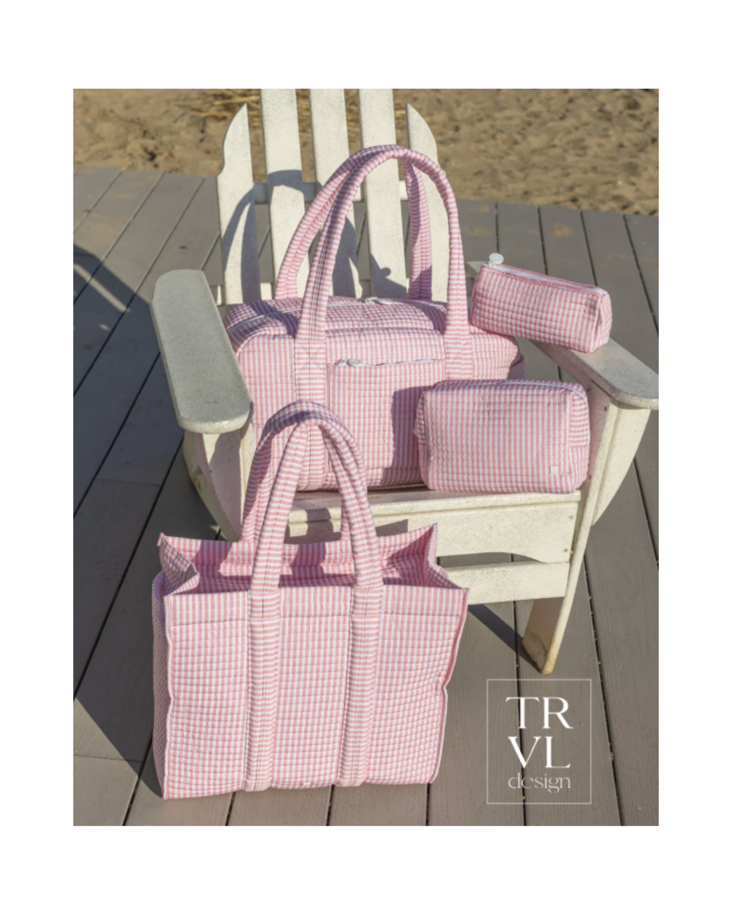 TRVL Quilted Pochette Bag - Pimlico Stripe Dusty Rose